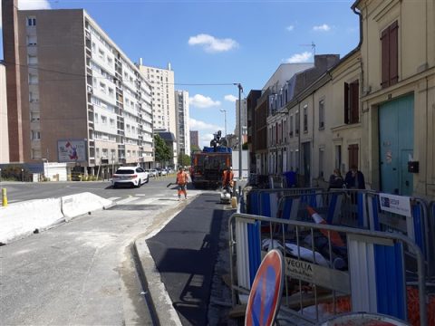 Travaux concessionnaires Veolia rue Anatole France à Noisy-le-Sec