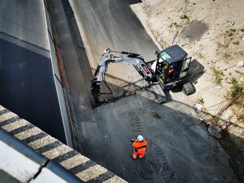 Travaux de démolition de bretelle sur l'A3 à Romainville