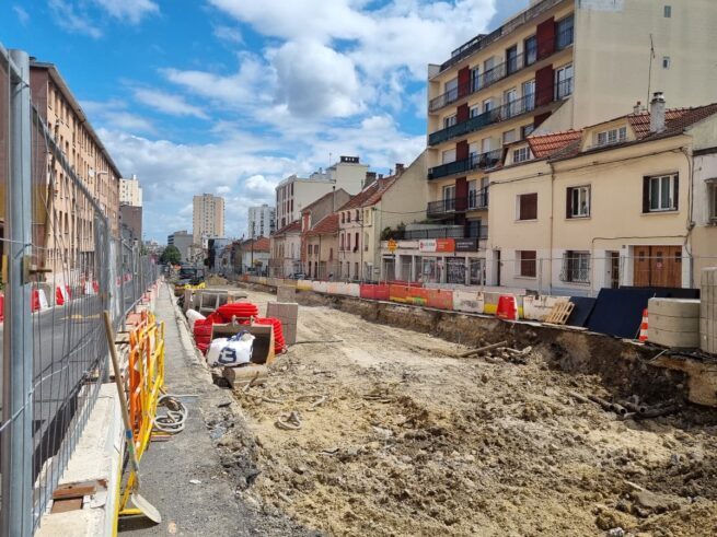 Construction de la plateforme rue Anatole France à Noisy-le-Sec